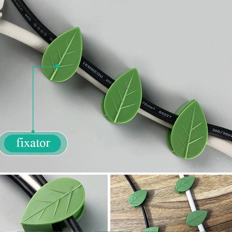 Adjustable leaf-shaped plant clips made of eco-friendly ABS resin material for supporting climbing vines and greenery