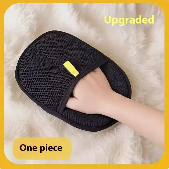 Black pet hair removal gloves with silicone bristles for grooming dogs cats rabbits
