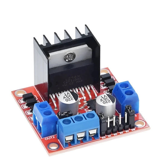 L298N dual H-bridge motor driver module board for DC and stepper motor control