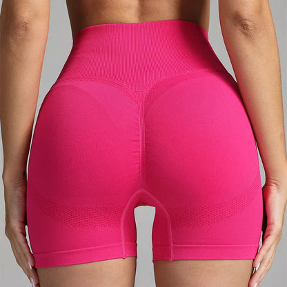 High waist seamless yoga shorts for women with hip-lifting design in various colors