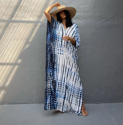 Cotton Beach Cover-up Robe Dress in various colors, perfect for beach or poolside lounging.