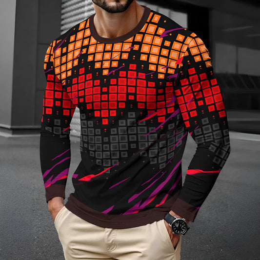 Men's long sleeve milk silk pullover in round neck style showing multiple colour options