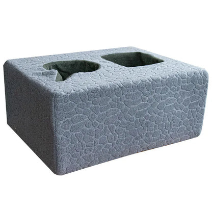 Reading pillow 62x55x30cm with memory foam filler, armrests, and cup holder in blue, grey, or navy blue
