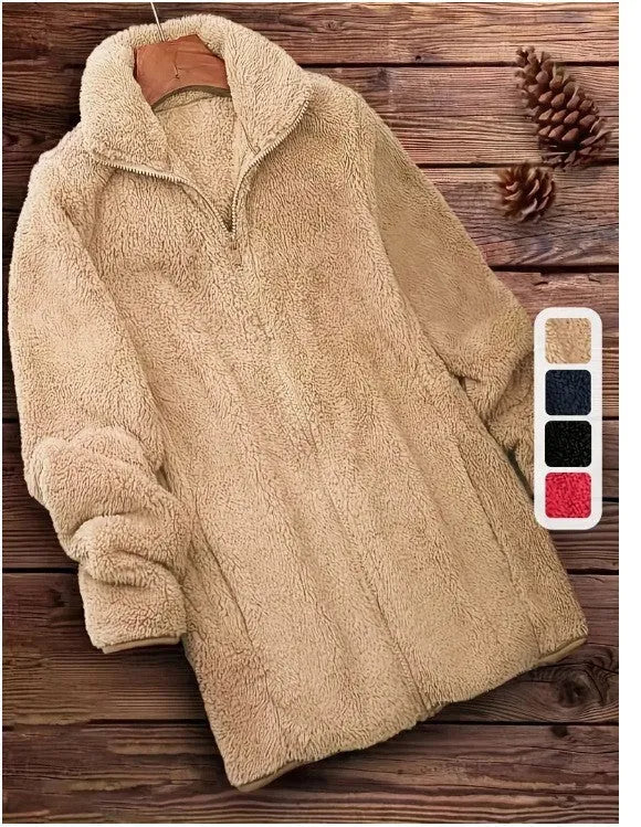 Double-sided fleece jacket in black, navy blue, or khaki colour options.