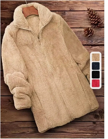 Double-sided fleece jacket in black, navy blue, or khaki colour options.