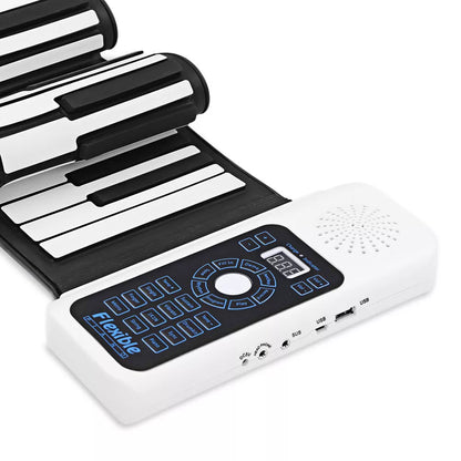 Hand-rolled electronic piano with 88 keys in white and black