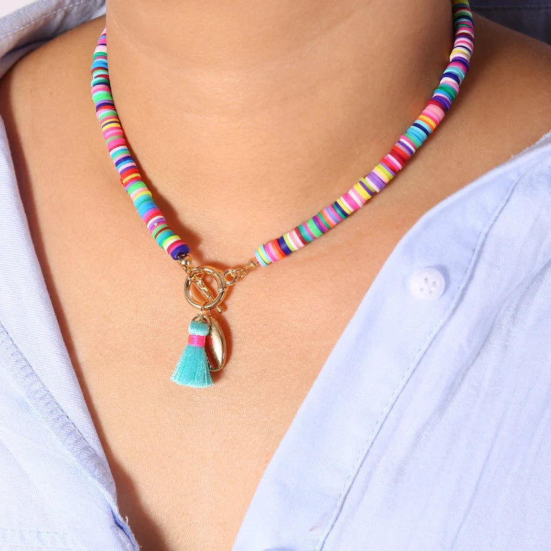 Hhomeenjoy Chic Shell Tassel Necklace - Bohemian Charm for Effortless Style