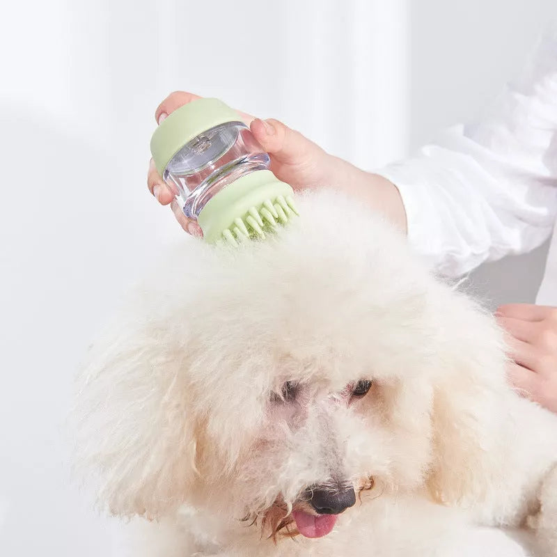 Multifunctional pet bath massage brush comb in pink and green