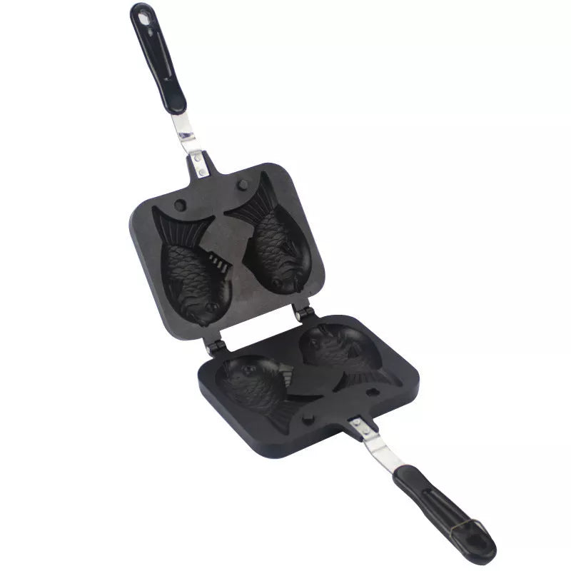 Fish-Shaped Waffle Pan Maker with non-stick coating and aluminum alloy construction