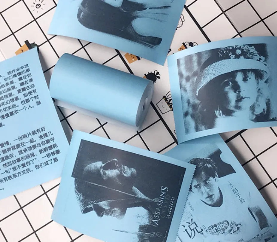 PerPage Mini wireless portable thermal printer paper in Regular, Label and Sticker types, with colour and Q3 or Q6 quantity options.