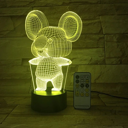 Koala night light with seven colour options and compact 87x87x42mm base