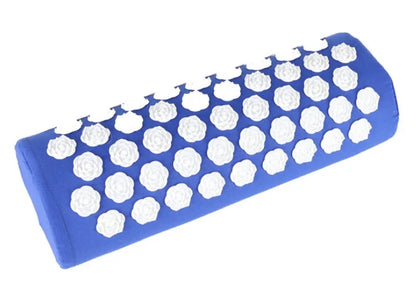 Lotus-shaped acupressure mat and pillow set in blue colour for massage therapy