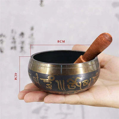 Harmonious Tibetan Singing Bowl - Copper Meditation Bowl with Vibrant, Soothing Tone