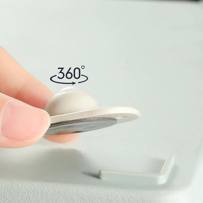 Versatile caster rollers in white color, perfect for smooth mobility and easy organization of cabinets, drawers, and small furniture