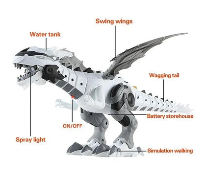 Intelligent Robot Toy Dinosaur with water spray feature in green and white colors