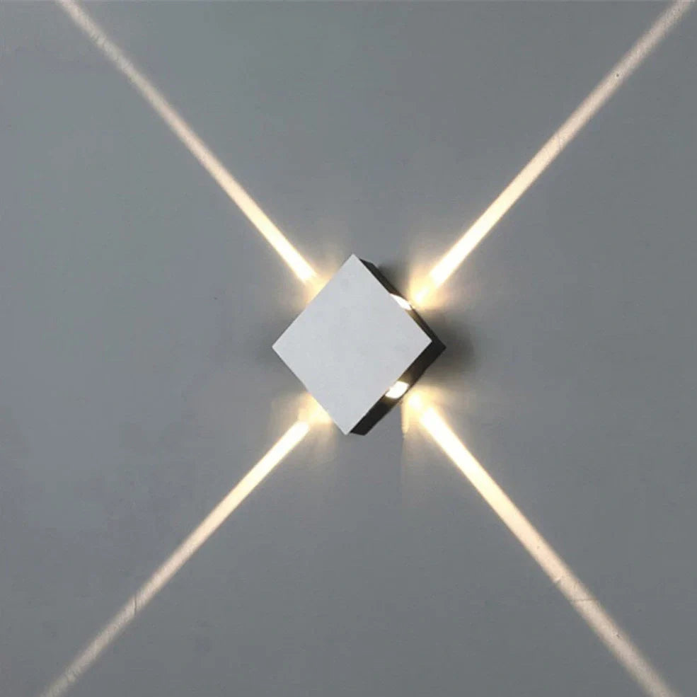 Cross-shaped decorative LED lamp with iron frame, 14cm size, for bedside and living room illumination