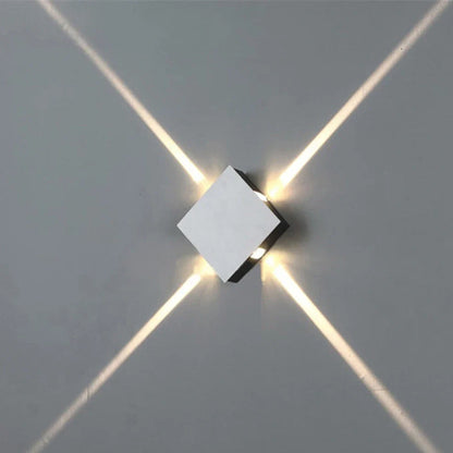 Cross-shaped decorative LED lamp with iron frame, 14cm size, for bedside and living room illumination