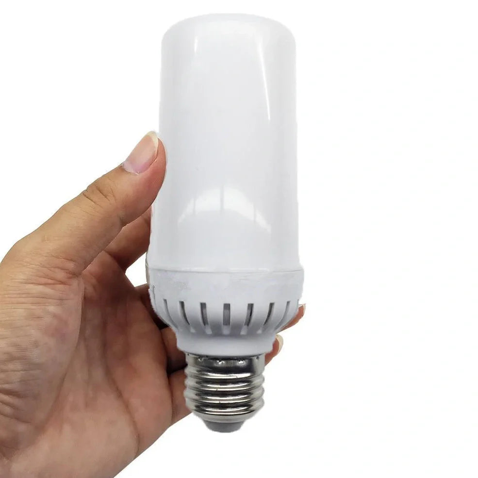 LED flame lamp with realistic 3D flickering effect showing compact 17cm height design
