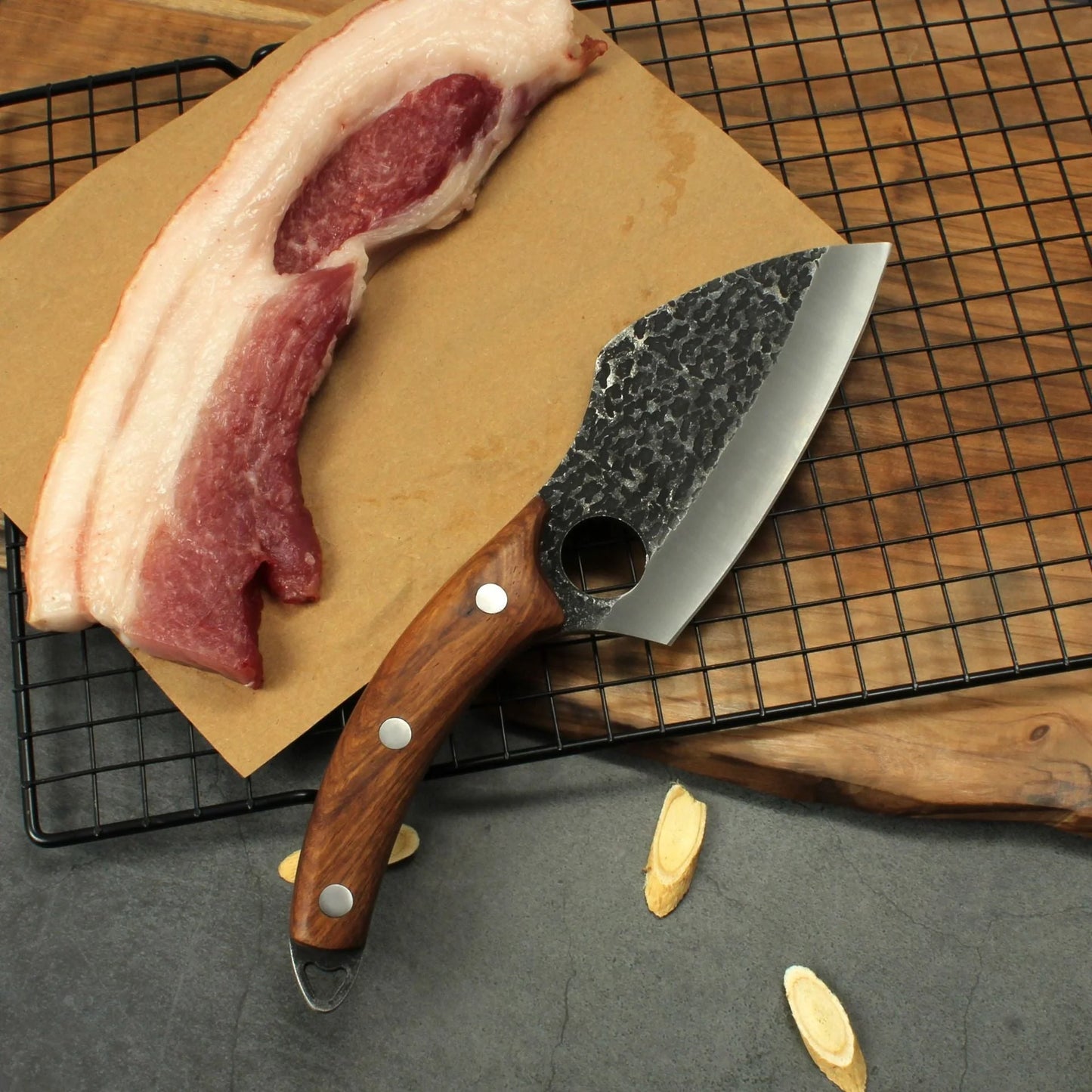 Handcrafted stainless steel boning knife with ergonomic handle for precision cooking tasks