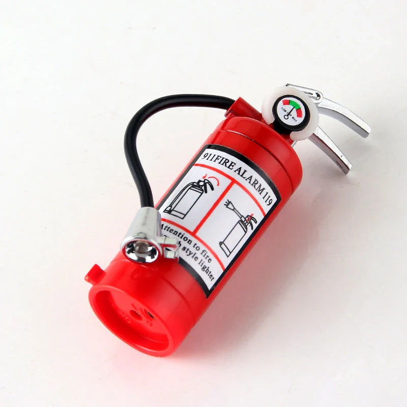 Creative fire extinguisher-shaped lighter in red with light, refillable and eco-friendly