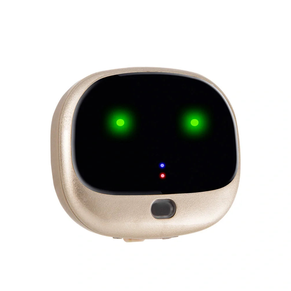 Mini Cat Anti-Loss Tracker attached to a pet collar with LED light visible