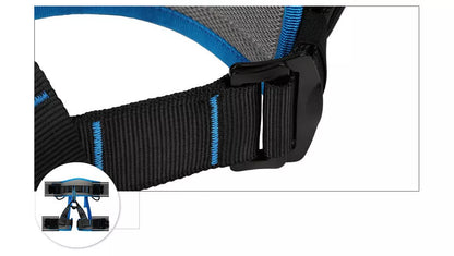 Adjustable outdoor climbing belt in black, red, green, blue, and orange for safety and comfort