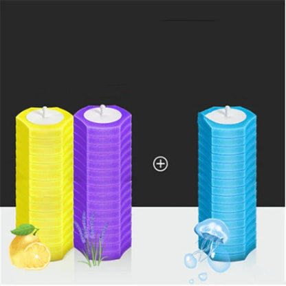 Disposable toilet cleaning brush with scrubbing pad for thorough, hygienic bathroom cleaning
