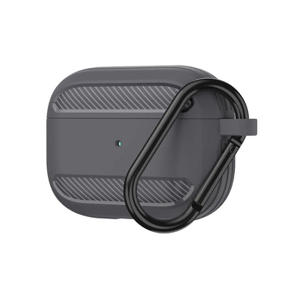 Carbon fibre pattern TPU clamshell case for AirPods in black, red, blue, grey, pink or apple green
