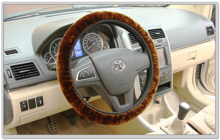 Universal steering wheel cover for cars with 36-40cm diameter wheels, available in multiple colors