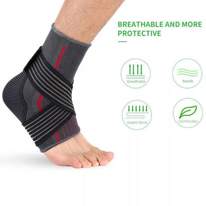 Elastic Ankle Protector with 3D braiding for sports and active use
