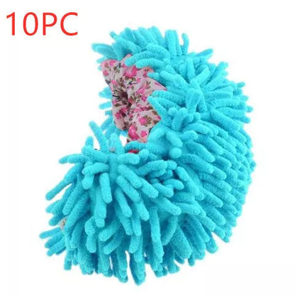 Chenille mop slippers in various colors for easy home cleaning