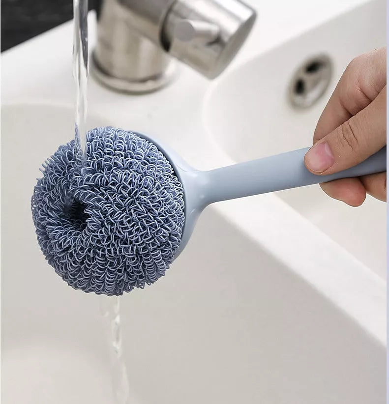 Nano Cleaning Scrubber Set with white and blue handles for kitchen decontamination