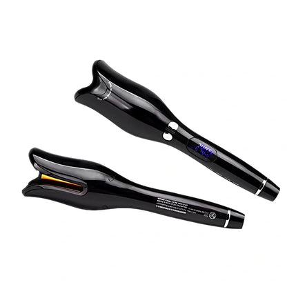 Anti-scald automatic curling iron with gold ceramic barrel and digital temperature display