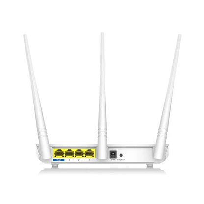 White dual-band wireless router with 2.4G and 5G frequency support for broadband networks