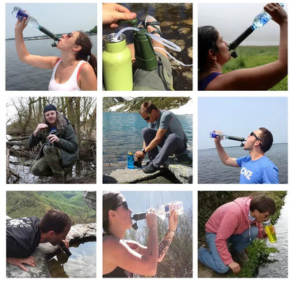 Outdoor water purifier straw with medical-grade filtration for safe drinking water