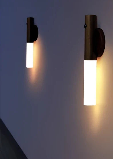 Induction night light with motion sensor and LED illumination measuring 80x43x210mm