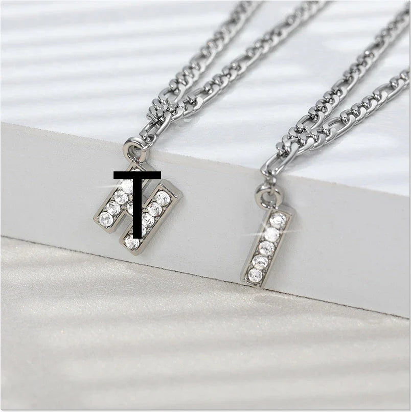 Personalized Stainless Steel Letter Anklet with Sparkling Zircon Accents