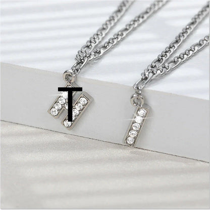 Personalized Stainless Steel Letter Anklet with Sparkling Zircon Accents