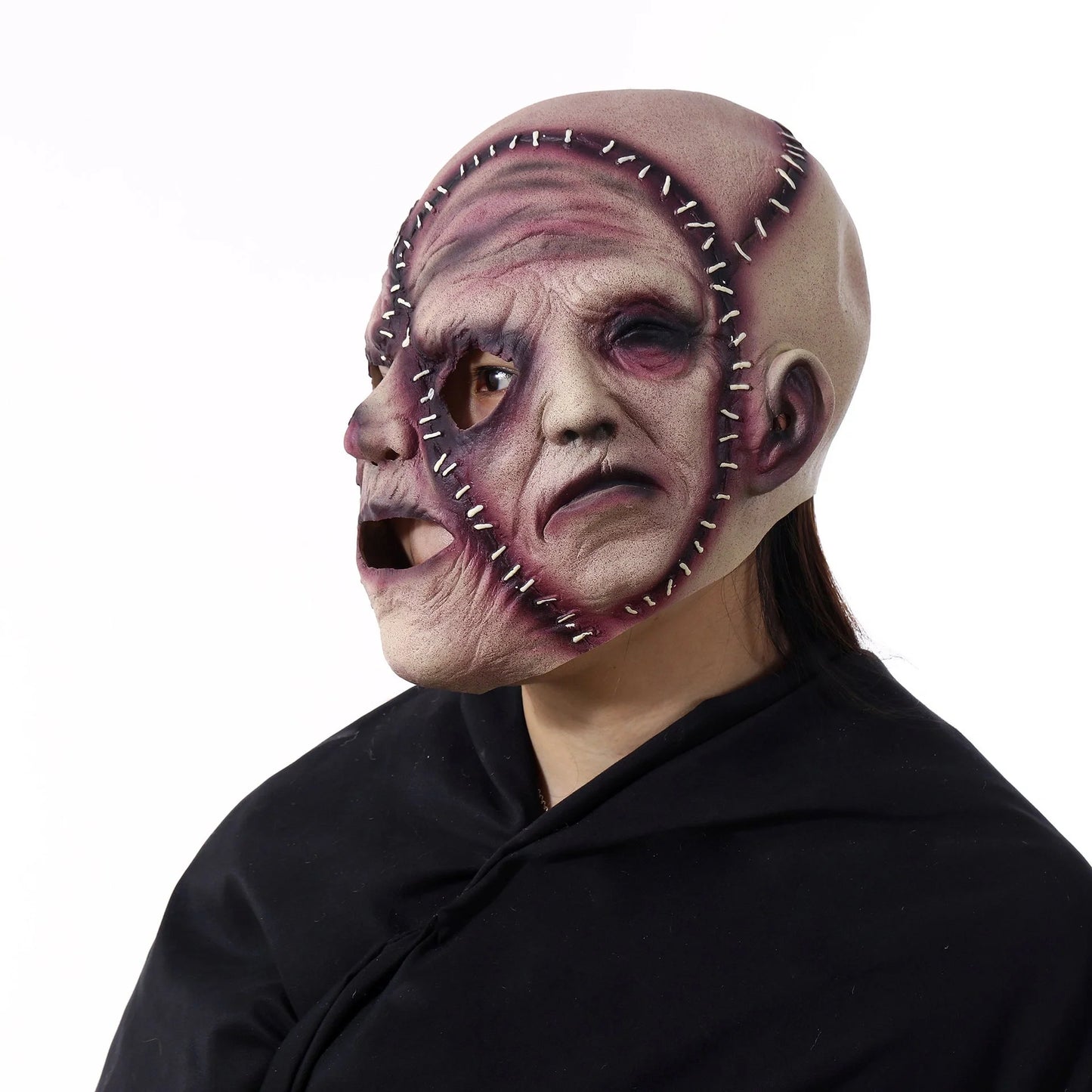Halloween Three-sided Grimace Horror Mask made from 100% natural latex