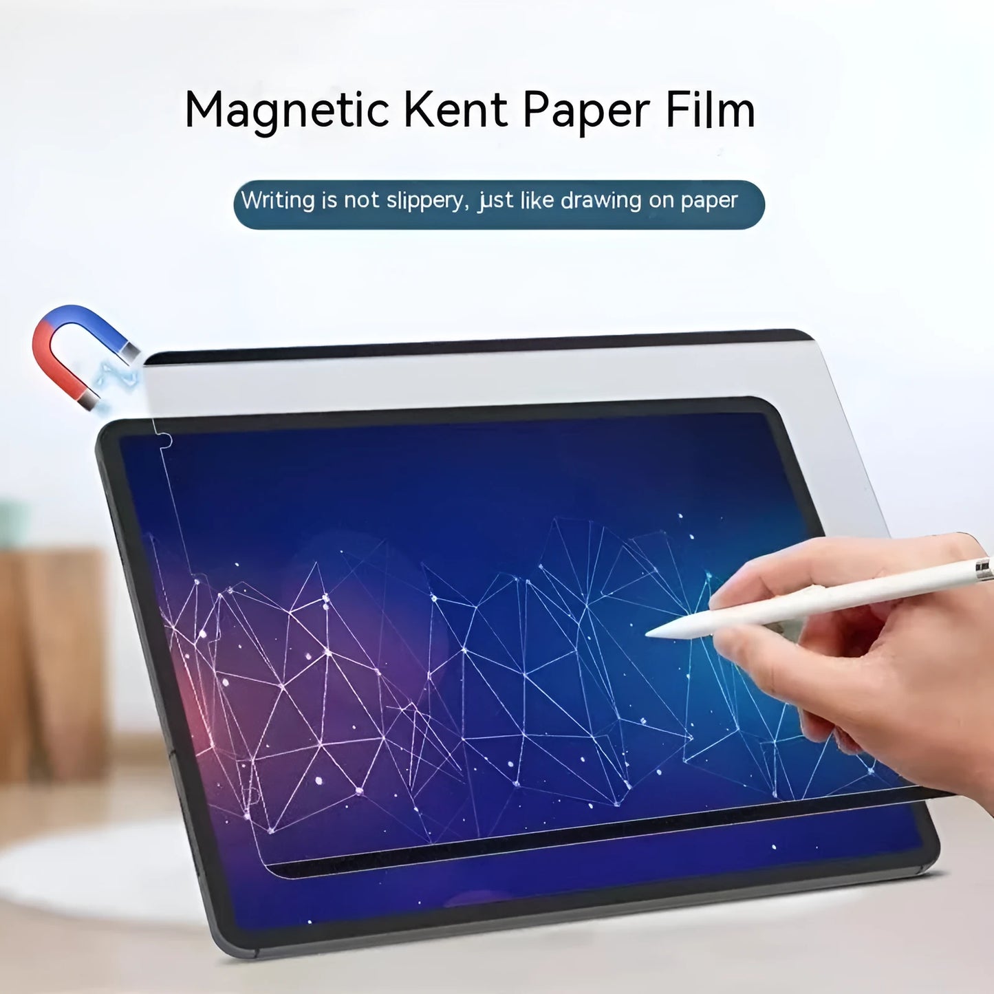 Magnetic detachable writing film for iPad with 11-inch drawing surface and application tools