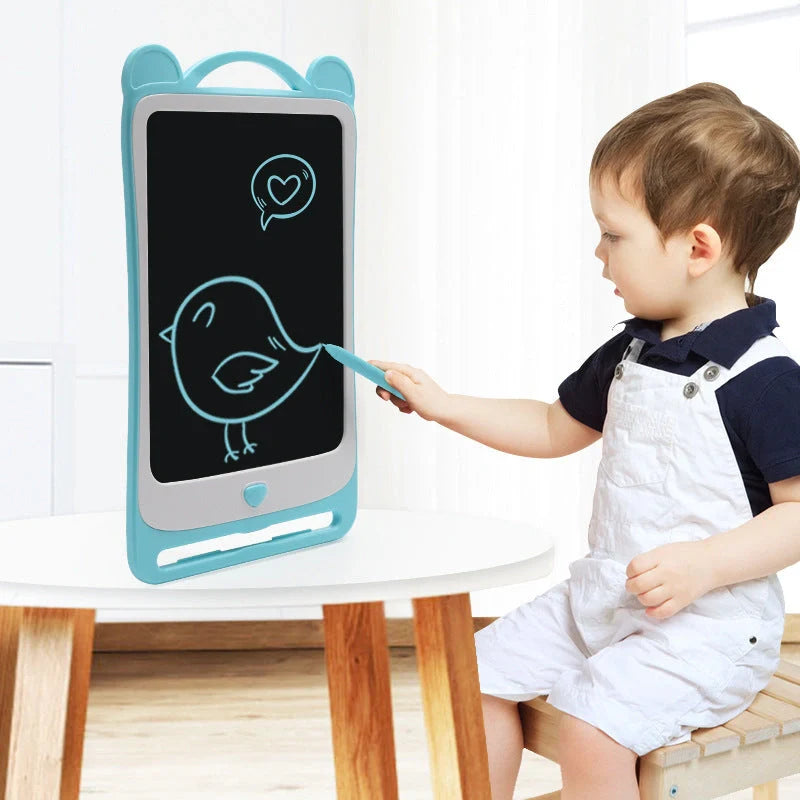 Children's LCD writing board in pink and blue with one-click clear and light options