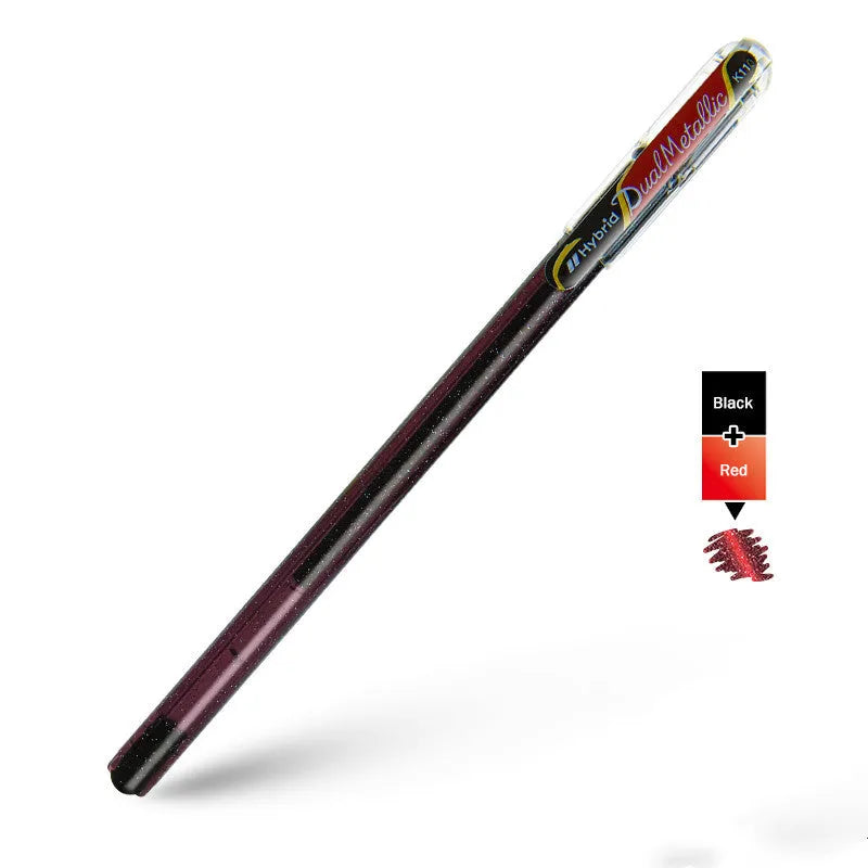 Flash K110 glitter gel pen with 1.0mm tip, shown in multiple colour options.