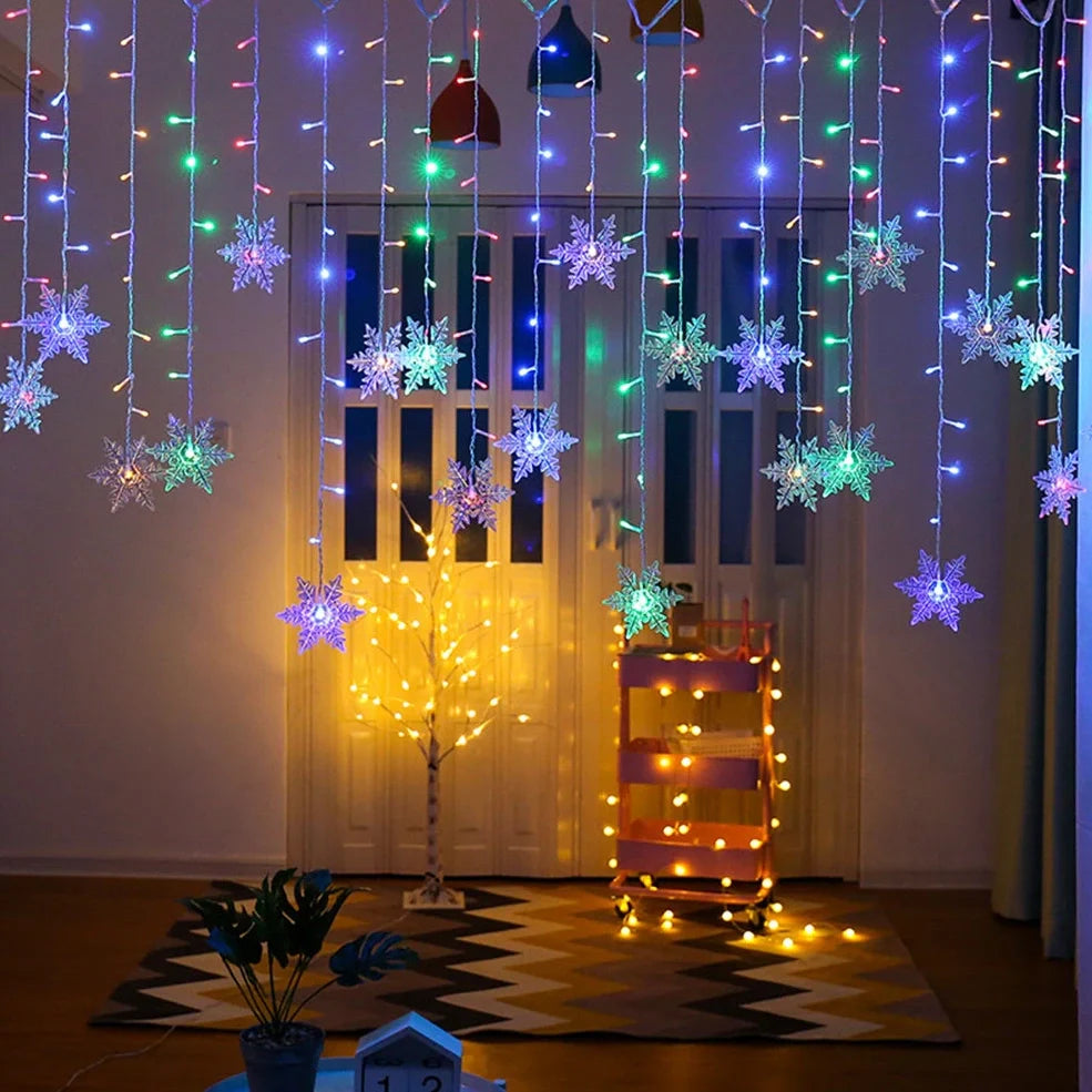 LED ice bar lamp snowflake hanging pendant with multi-colour lighting options and decorative snowflake design