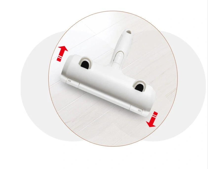 ABS pet hair remover tool in red and blue for efficient cleaning of furniture and carpets