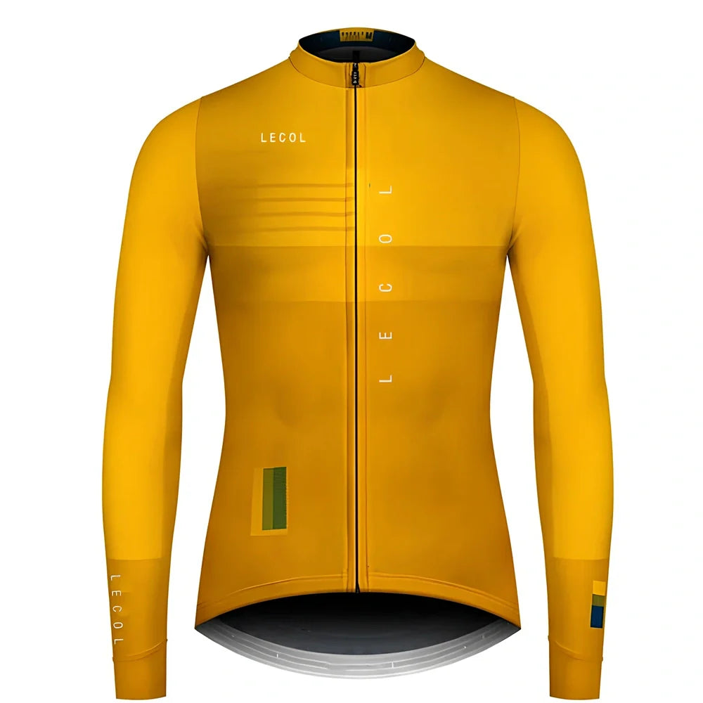Autumn full sleeve cycling jersey for men with moisture-wicking fabric and ergonomic cycling cut