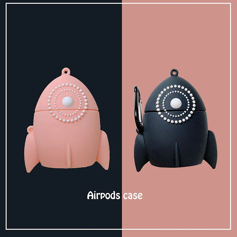 AirPods 1/2 silicone protective case cover compatible with Apple AirPods wireless charging case in pink and black colour options for impact protection and scratch resistance