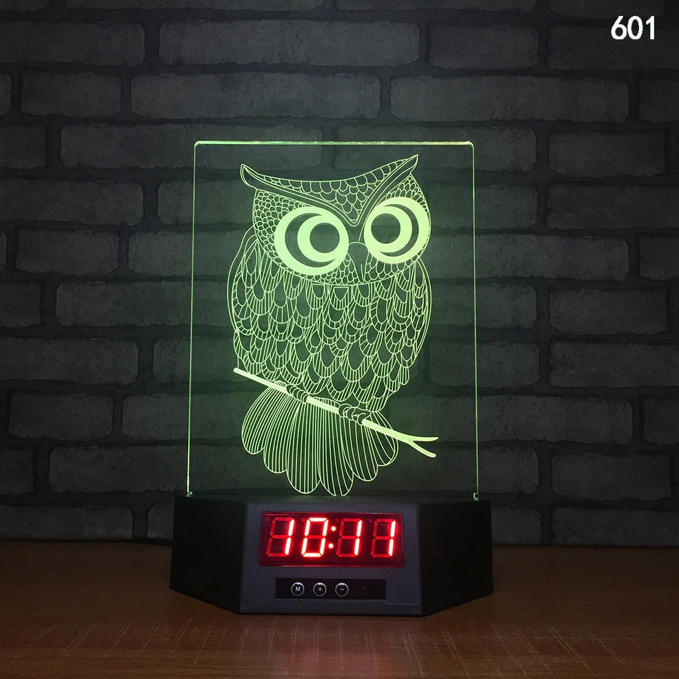 Blue dolphin-shaped table lamp with glowing 3D design and remote control on wooden surface