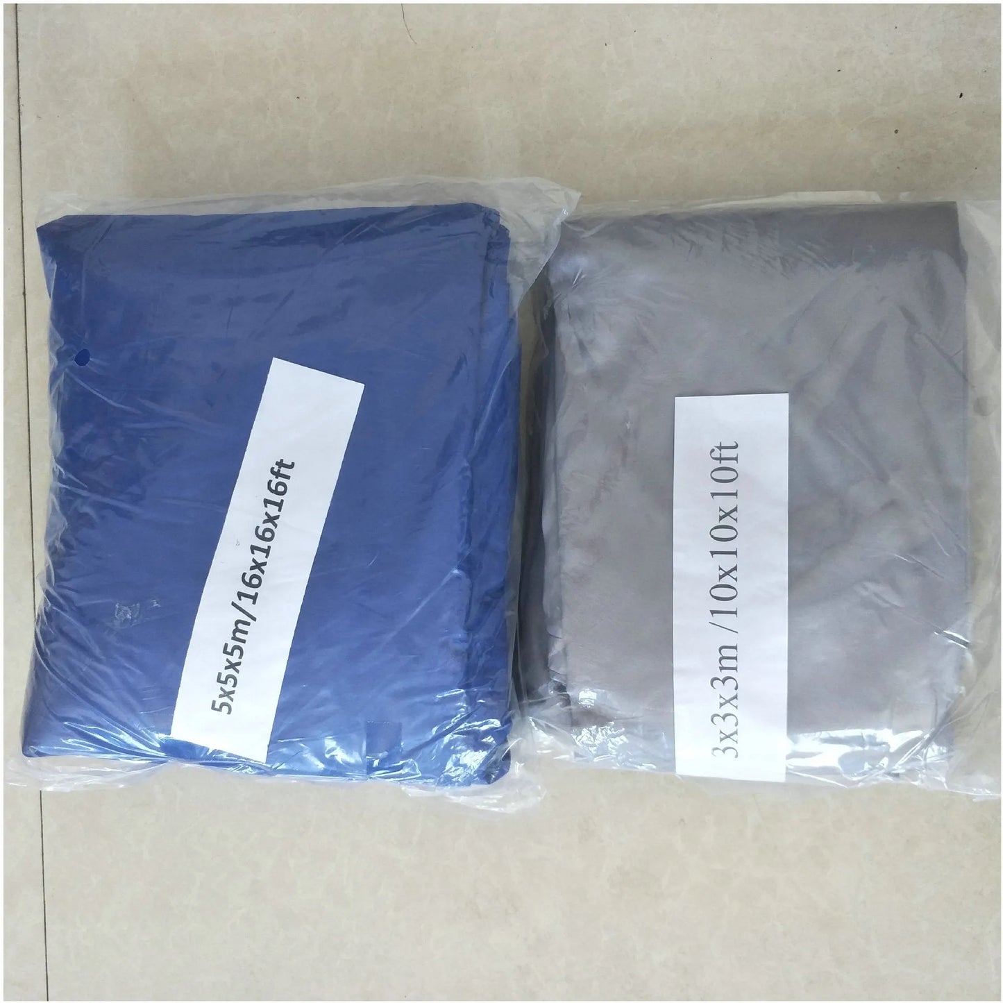 Blue curved square UV protection shade sail measuring 3m by 4m