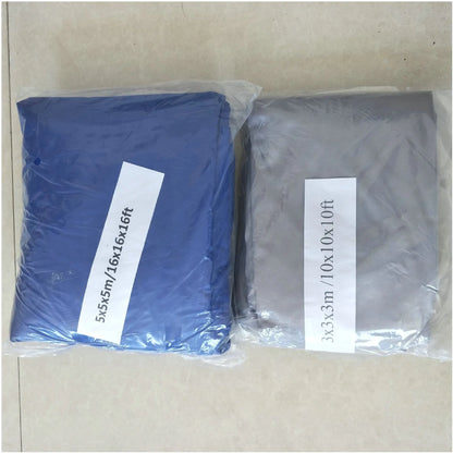 Blue curved square UV protection shade sail measuring 3m by 4m