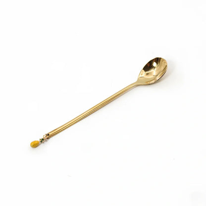 Christmas serving spoon in stainless steel with silver finish measuring 135mm length